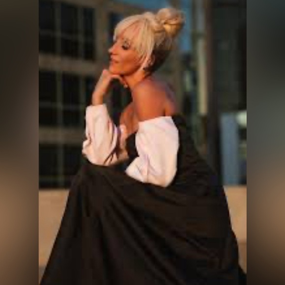 ANTONIO MELANI Black and Pink Midi Dress - Picture 2 of 6